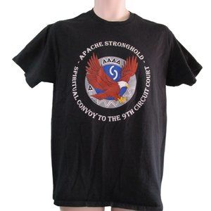 Apache Stronghold Spiritual Convoy Eagle Prayer T Shirt Cotton Medium Gildan EUC